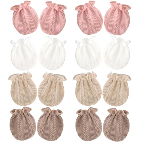 Image of BQUBO Newborn Infant Toddler Mittens No Scratch Cotton Elastic Wrist Gloves Hypoallergenic for 0-6 Months Baby Boys Girls