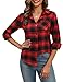 Zeagoo Damen Karierte Bluse V-Ausschnitt Langarm Hemd Trachtenbluse Elegant Oktoberfest Bluse Casual Button-down Blusen Tunika Tops Rot Schwarz M Baby,Schwarz günstig Kaufen-Zeagoo Damen Karierte Bluse V-Ausschnitt Langarm Hemd Trachtenbluse Elegant Oktoberfest Bluse Casual Button-down Blusen Tunika Tops Rot Schwarz M