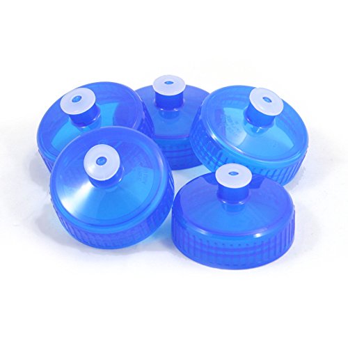 Rolling Sands Bottles Replacement Lids (Set of 5), Lid Threads Fit Rolling Sands Brand Only, Will Not Fit Any Other Bottle Opening, Blue
