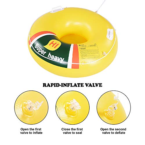 HIWENA Super Heavy Duty Snow Tube, Inflatable Snow Sled for Kids and Adults, Thicken 0.75mm Thick Material Winter Sport Tube(41 in)