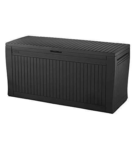 Keter Coffre en résine format Panneaux avec effet bois, avec roues, verrouillable, 116.7 x 54.6 x 8.6 cm, 270 L, marron – Image 4