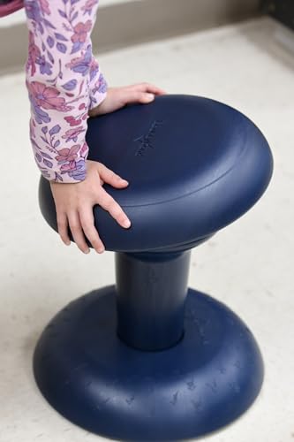 Image of Bouncyband Wobble & Twist Stool Chair - Rotating, Tilting Next Generation Wobble Seat with Non-Slip Bottom Improves Focus in Classroom & At Home - 15 inch Tall, 12 inch Sensory Seat, 13 inch Base, Supports 175lbs