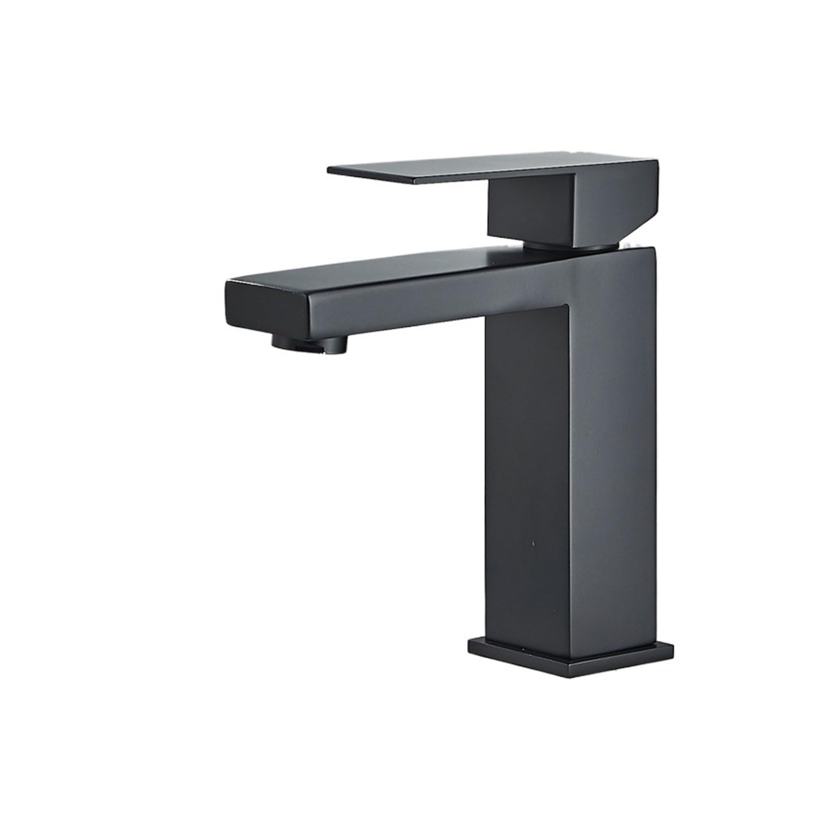Grifo de lavabo negro mate en acero inoxidable con mezclador monomando de agua fría y caliente