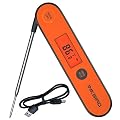 Inkbird Instant Read Meat Thermometer IHT-1P, Digital Waterproof Rechargeable Food Thermometer with Calibration, Magnet, Backlight for Cooking, Grill, Smoker, Kitchen, Turkey