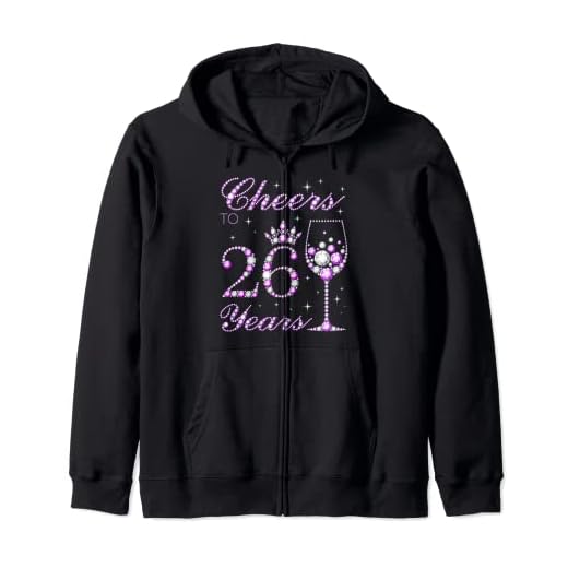 Cheers to 26 Years Old Women corona púrpura cumpleaños 26 Sudadera con Capucha