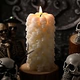 Nuanchu Halloween Large Figure Image Candle Spooky Candle Holder Skeleton Candle Soy Wax Candles Home Decor for Halloween Birthday Anniversary (1.97 x 1.97 x 4.33 Inch,Skull Style)