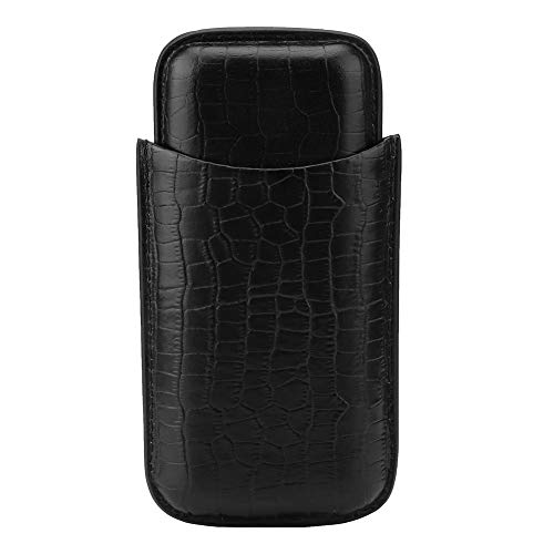 Humo para Cigarros 3 Tubos Humo para Cigarros Humidor para Cigarros Caja de Cigarros Portátil Caja de Puros de Cuero de Imitación con Cortador...