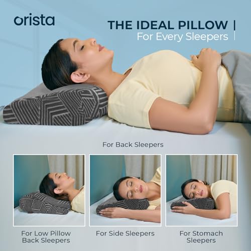 Image of ORISTA Advance Gel Blended Cervical Memory Foam Pillow | 2 Year Warranty |Orthopedic Neck & Shoulder Support Pillow for Sleeping |Improves Posture & Spinal Alignment | 23 x 14.5 x 4.5 Inch | Set of 2