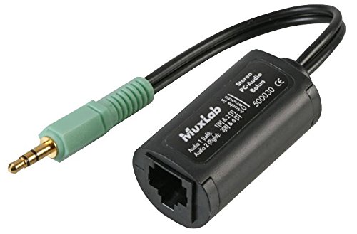 MUXLABCAT5 AUDIO BALUN, STEREO, 3.5MM JACK | AV OVER CAT 5/6/7 AUDIO VISUAL CABLE, 1 X QTY - 500030