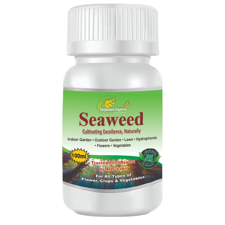 Sanjeevani Organics Seaweed Liquid Fertilizer For Plant Growth Supplement | Home Garden Indoor Plants | Flower Rooting Harmone Soil Fertilizer (100 ml) (B0CWDMBDQC) Amazon Price History, Amazon Price Tracker