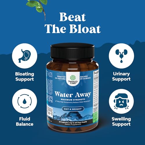 Natural Diuretic Water Away Pills Vitamin B6 Potassium & Dandelion Root Extract Water Retention Anti-Bloating and Swelling Capsules Weight Loss for Women & Men with Antioxidant Green Tea by Bio Sense - Image 4