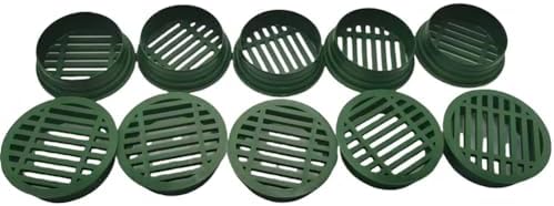 Round Flat PVC Drain Cover for 3-inch and 4-inch Floor Drains – for Heavy-Duty Sewer & Outdoor Gutter Grate, Clog-Resistant Grid Design, Green or B(4 INCHES (Black))