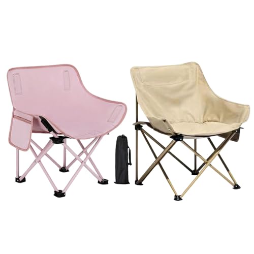 Silla de camping plegable – Silla de playa con respaldo trasero, asiento portátil con marco de metal, silla compacta y ligera | silla plegable para deportes al aire libre, capacidad de 165lb
