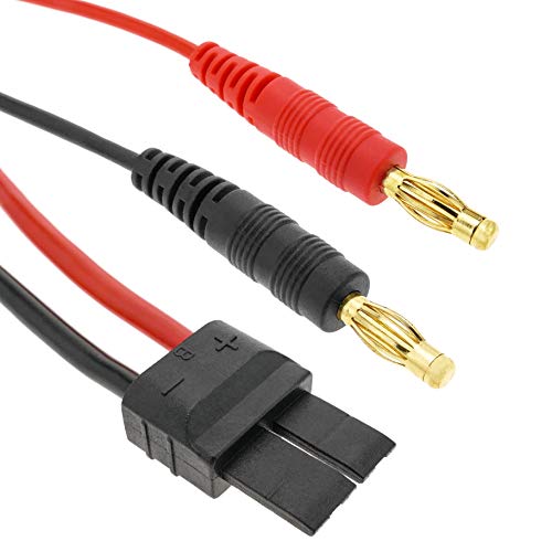 BeMatik - Cable TRAXXAS #1 Macho a HXT Banana 4.0mm Macho de 30cm 14AWG Carga y Fuente alimentación (KM040)