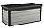 Keter Denali 150 Gallon Resin Large Deck Box with Double Wall 20mm Panels - Paintable and Drillable-Organization and Storage for Patio Furniture and Outdoor Items, Grey & Black