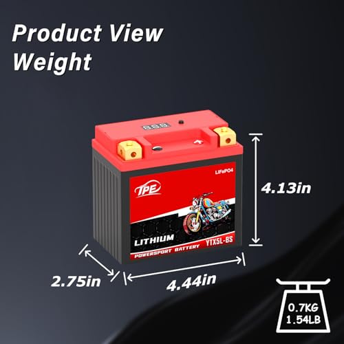 Image of TPE Lithium Motorcycle DLF5L-BS 12V 3Ah LiFePO4 System Life Cycles for ATV, UTV Jet Ski Scooter, Motocross