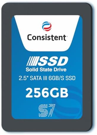 Consistent SSD 256GB 2.5 Inch SATA Internal SSD - Read: 550MB/s & Write: 500MB/s - Solid-State Drive 5 Year Warranty (256, GB)