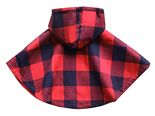 Maxkids Baby And Toddler Boys & Girls Wool Blend Winter Hooded Outerwear Capes Poncho Coat, Red, 18-24 M #TOP2