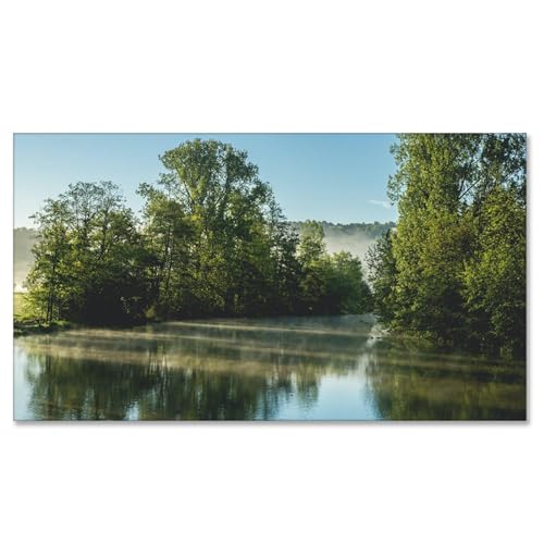 Tableau paysage montagne et lac EYEZER 40x70cm toile salon sans cadre
