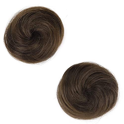 REECHO 2 PCS Mini Claw Clip in Messy & Cat Ears Hair Bun Extensions Wig Accessory Updo Hairpieces for Women Girls (Pack of 2-3" Straight