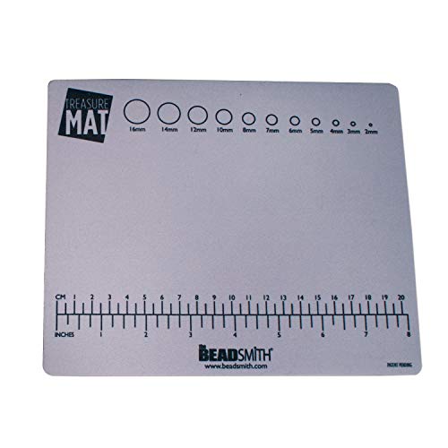 The Beadsmith Non-Slip Mini Treasure Mat, 8.5 x 7 inches, Non-Slip Rubber Base with Soft Padded Surface, Laser Printed Measurements in Both inches and centimetres, Hangable Retail Put Up