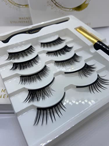 SiLashes Magnetic Eyelashes Russian Volume Extension Look 5Pairs 3D Natural False Lashes Magnetic Eyeliner and Lashes Kit !
