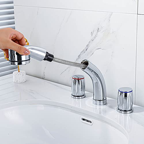 Robinet de lavabo à 3 trous mitigeur noir mat en laiton pour salle de bains moderne