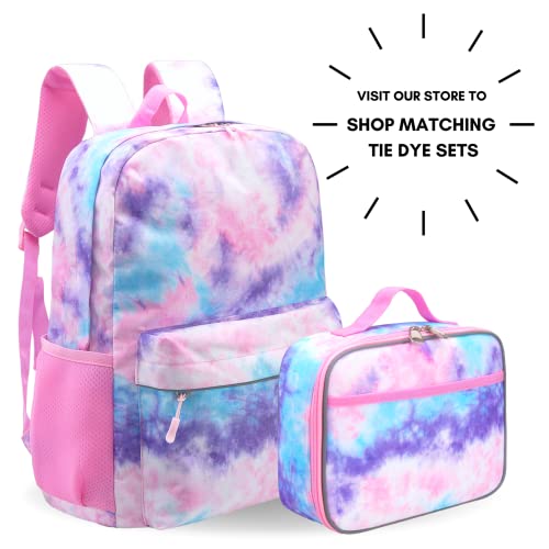 Fenrici Tie Dye Lunch Box For Girls, Girl's Lunch Box, Soft Sided Compartments, Spacious Girl's Lunch Bag For School, Bpa Free, Food Safe,10.8In X 8.5In X 2.8In, Tie Dye, Pastel, Pink, Purple #TOP5