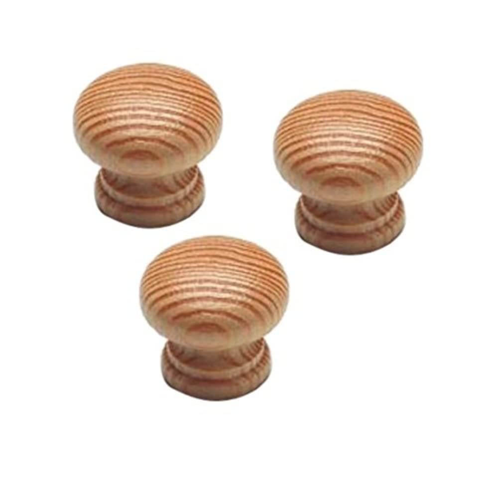 Merriway Brown Bh06148 (4 Pcs) Cupboard Door/Drawer Knob Pine Drilled Lacquered 48Mm - Pack Of 4 Pieces