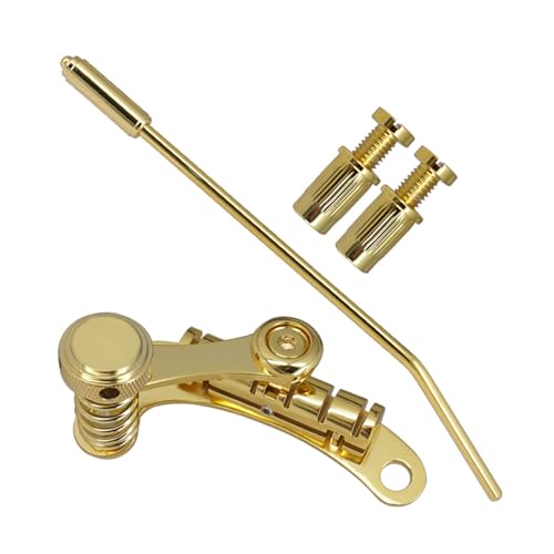 Acouto Guitar Bridge Pull Plate Replacements Parts Electric Bridge Tailpiece Tremolo Guitar Stop Plate for/SG Accessories Material】 From Made Iron Combi (Gold)
