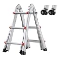VEVOR Telescoping Ladder - 9.5 FT Compact Aluminum Extension Ladder, Multi-Function Portable Collapsible RV Ladder for Home, Stairs, Indoor, Outdoor, Roof - 330lb Load