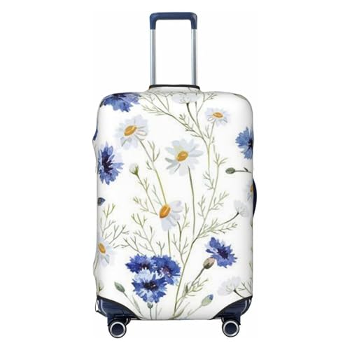 Flowers And Cornflowers Daisies Print Luggage Suitcase Covers Elastic Washable Luggage Protector Luggage Covers For Suitcase