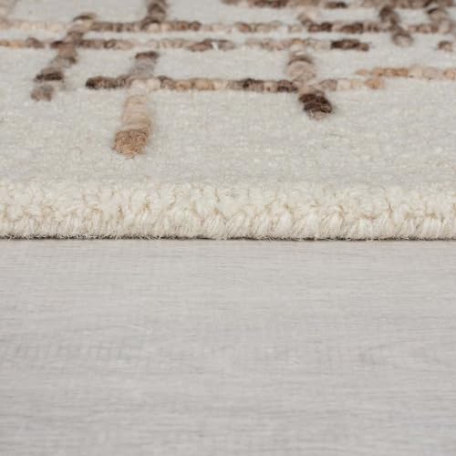 Image of Modern Handmade Woolen Carpet for Living Room Bedroom and Hall Size 7 x 10 Feet Color Multi
