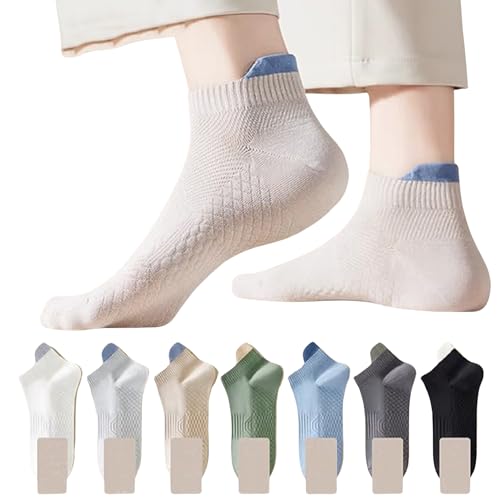 Image of VAIDUE Cotton Ankle Length Socks for Men & Women | Multi Color Casual Everyday Wear Breathable Soft Fabric Comfort Fit Hidden Socks | Pack of 7 Combo Durable Stylish Unisex Sports Office Gym Use