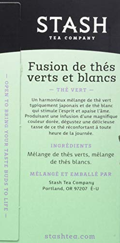 Stash Tea Green & White Fusion Green Tea - Caffeinated, Non-Gmo Project Verified Premium Tea With No Artificial Ingredients, 18 Count (Pack Of 6) - 108 Bags Total #TOP1