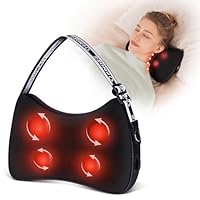 KNQZE Shiatsu Massagegerät, rückenmassagegerät,Nackenmassagegerät mit Wärme, 4D Rotierenden Massageköpfen, Tragbares Massagekissen, Geschenk für Frauen & Männer, Entspannung für Zuhause, Büro & Auto