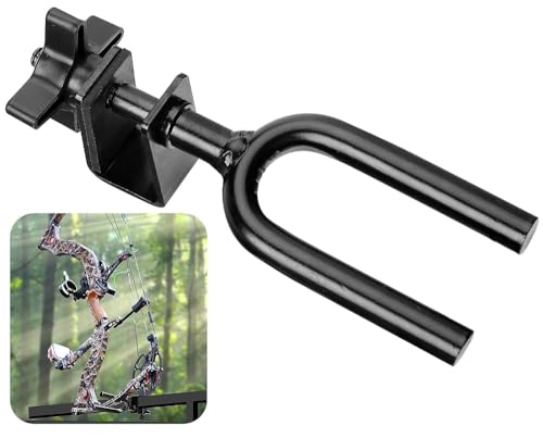 Shupakul Tree Stand Bow Holder- 12 Teeth Adjustable Hunting Bow Holder- Easy Installation Treestand Bow Rest for Hunting Archery Gear Accessory