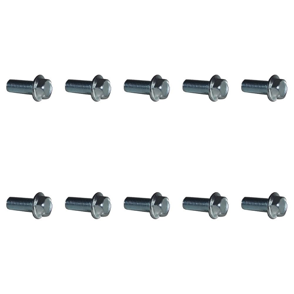 KiraKira M10 x 1,25 śruba do kosiarki kompatybilna z 90105960003, do cięcia śrub metalowych o dużej wytrzymałości, srebrna, 2 szt