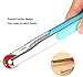 HANSA Blue Color 2PCS Stainless Steel Food Ice Tong Baking BBQ Tongs Cooking Utensils with ABS Plastic Handle 9 Inch came with Silicone Basting Brush for Grilling
