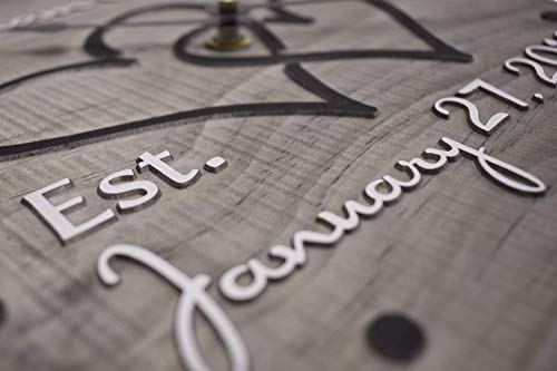 11 Inch Personalized Wooden Wall Clock For Couple - Handmade Wood Anniversary Gift #TOP4