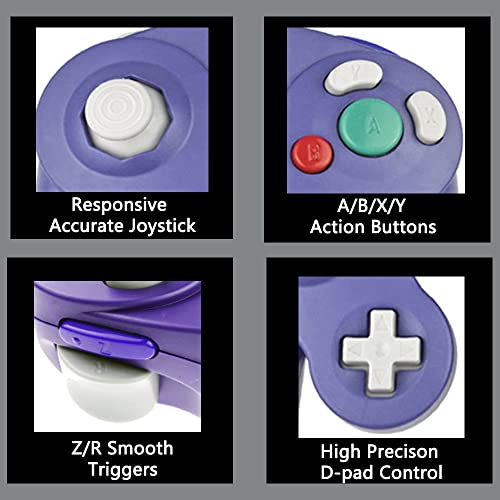 Reiso Classic NGC Wired USB Controller for Windows PC MAC(Purple)