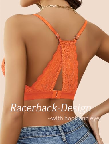 Image of Avidlove Bralettes for Women Lace Racerback Bras Wireless Unlined Bralette Comfy Bra Sexy Lingerie Tops