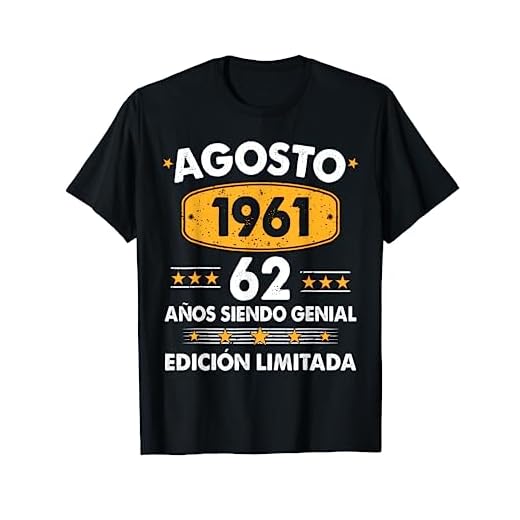 62 Años Cumpleaños Regalo Hombre Agosto 1961 Agosto 62 Años Camiseta