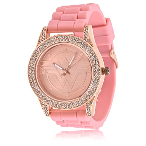 Wonder Woman Pink Silicone Strap Watch