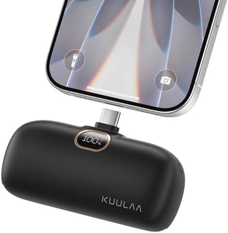 Kuulaa Portable Phone Charger with Built-in USB-C Plug, 5000mAh M...