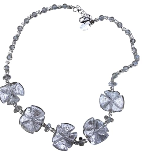 Collier verre antique Murrina Venise blanc idéal pour vos soirées