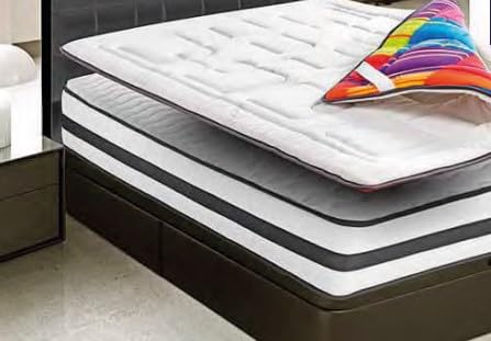 Topper Energizer Vida10 120x190 cm con Turmalina y Malla de Cobre | Sobrecolchón Viscoelástico Memory Foam + Viscogel | Tejido 3D Air System Transpirable | Compatible con Sistema Magnético