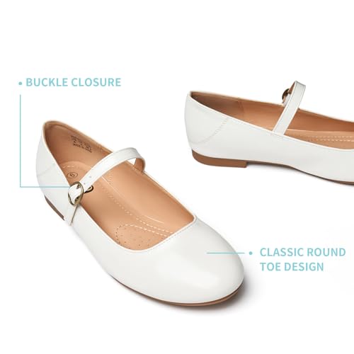 Image of Rekayla Flats for Women Mary Jane Shoes Women Round Toe Ballet Flats with Buckle Strap Comfortable Dress Shoes for Work Casual Daily Wear
