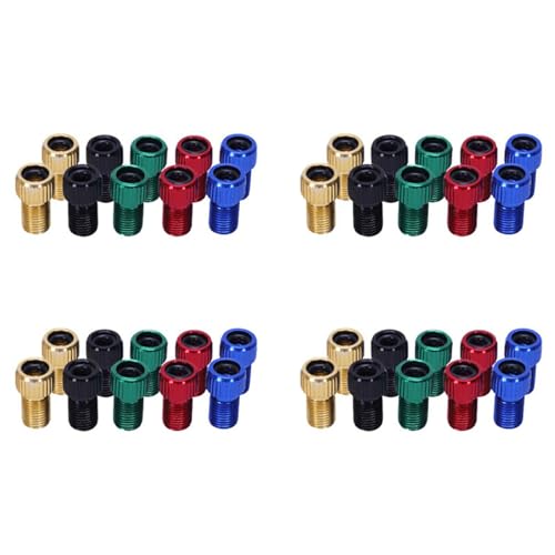 Yoeruers 40Pcs Convertidor de Adaptador de Válvula Presta Una Schrader Tubo de Neumático de Bicicleta Bicicleta Multicolor