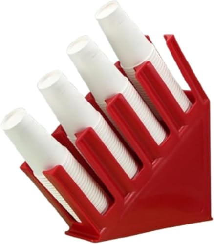 BRZU 使い捨て紙コップディスペンサー、プラスチック、カップディスペンサーとカップホルダー、射出成形斜め4グリッドミルクティーコーヒーショップバー紙コップ収納ラック、一体成形、商業、デザイン、コンビニエンスストア、ビュッフェ、オフィスなどに適しています。